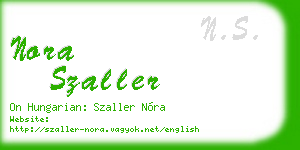 nora szaller business card