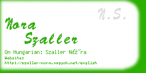 nora szaller business card